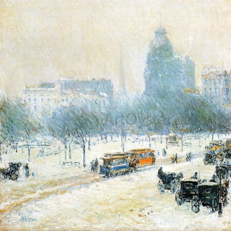  Frederick Childe Hassam Winter in Union Square - Hand Painted Oil Painting