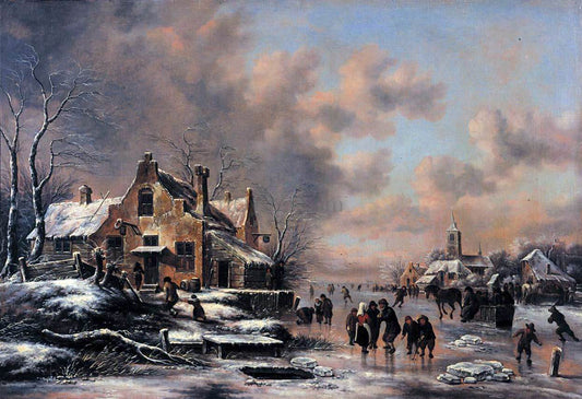  Klaes Molenaer Winter Landscape - Hand Painted Oil Painting