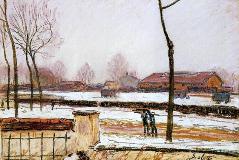  Alfred Sisley Winter Landscape, Moret - Hand Painted Oil Painting