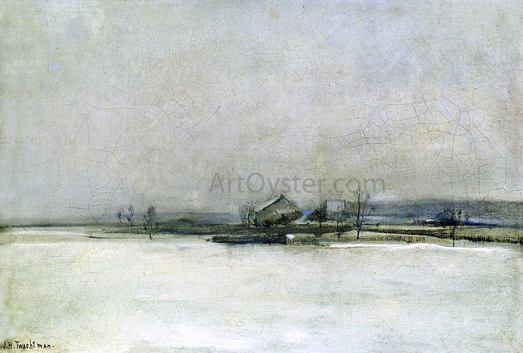  John Twachtman Winter Landscape with Barn - Hand Painted Oil Painting