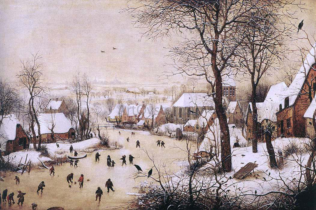  The Elder Pieter Bruegel Winter Landscape with Skaters and Bird Trap - Hand Painted Oil Painting