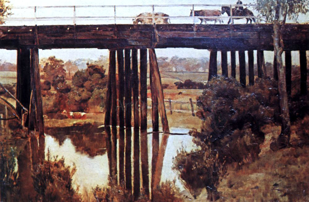  Tom Roberts Winter Morning after Rain, The Old Bridge, Gardiner's Creek - Hand Painted Oil Painting