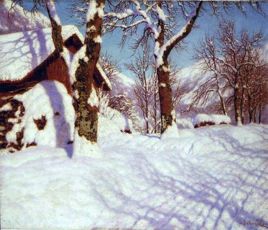  Ivan Fedorovich Choultse Winter Morning, Engadine - Hand Painted Oil Painting