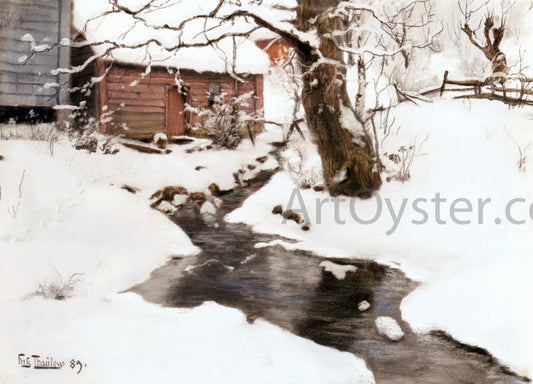  Fritz Thaulow Winter on the Isle of Stord - Hand Painted Oil Painting