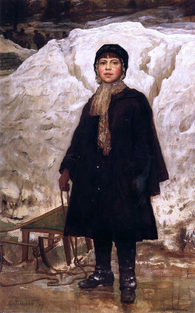  Eastman Johnson Winter, Portrait of a Child - Hand Painted Oil Painting