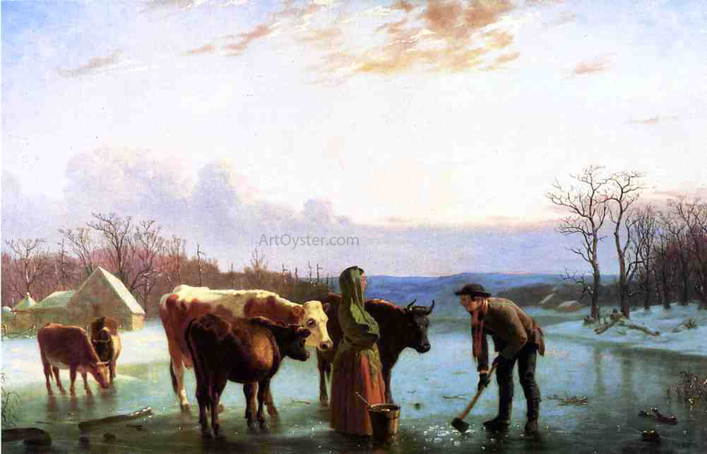  William Tylee Ranney Winter Scene, New Jersey - Hand Painted Oil Painting