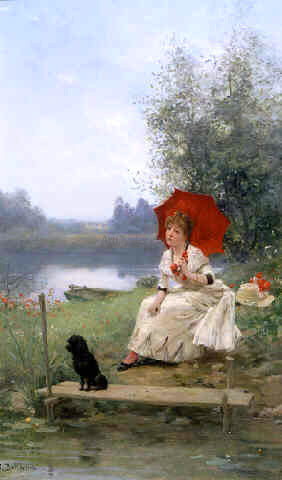  Jules Frederic Ballavoine Wistful Thoughts - Hand Painted Oil Painting