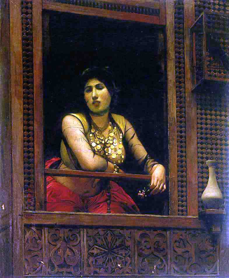  Jean-Leon Gerome Woman at Her Window - Hand Painted Oil Painting
