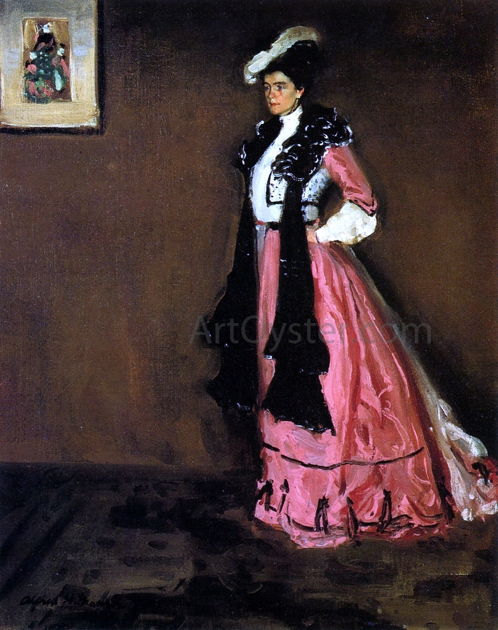  Alfred Henry Maurer Woman in Pink: Portrait of Roselle Fitzpatrick - Hand Painted Oil Painting