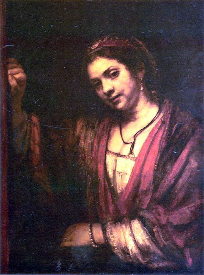  Rembrandt Van Rijn Woman in the Window - Hand Painted Oil Painting