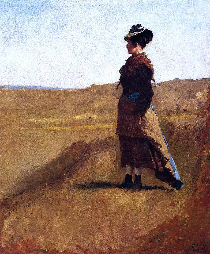  Eastman Johnson Woman on a Hill - Hand Painted Oil Painting