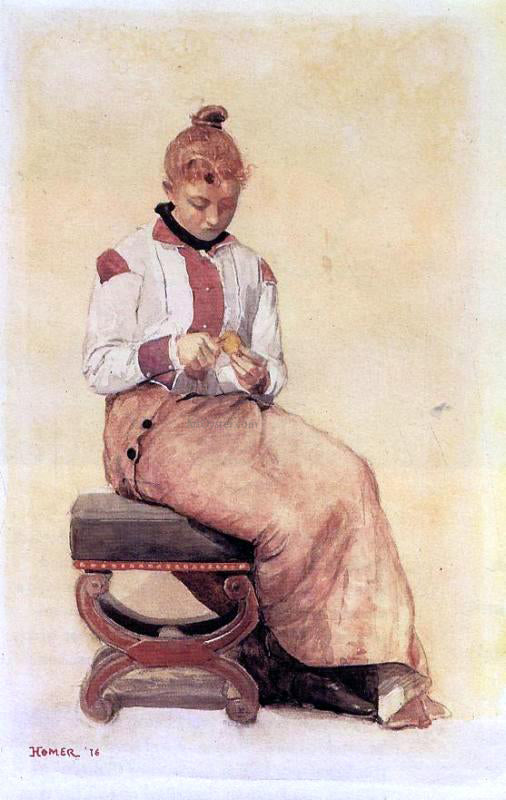  Winslow Homer Woman Peeling a Lemon - Hand Painted Oil Painting