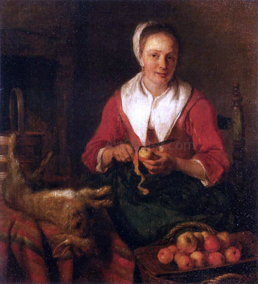  Gabriel Metsu Woman Peeling an Apple - Hand Painted Oil Painting