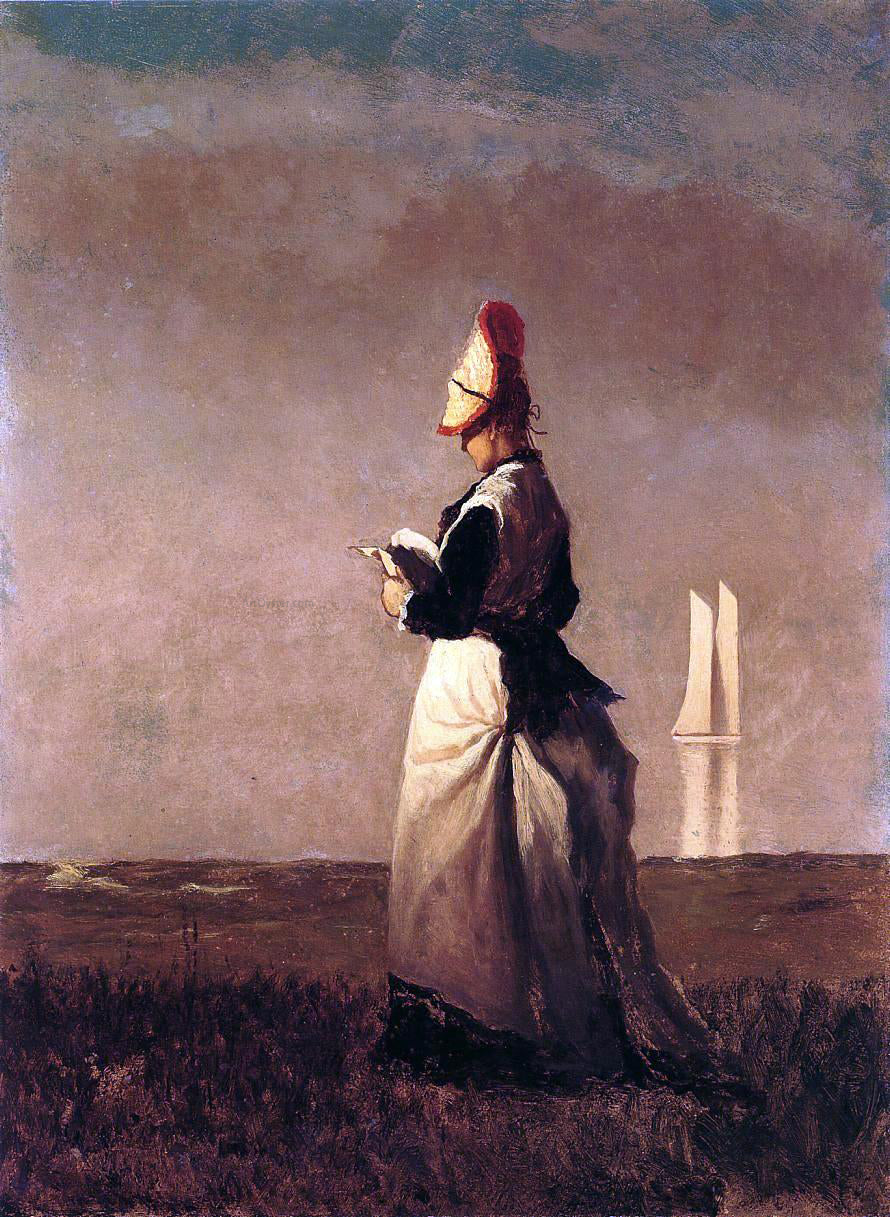  Eastman Johnson Woman Reading - Hand Painted Oil Painting