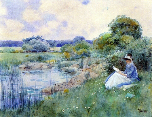  Frederick Childe Hassam Woman Reading - Hand Painted Oil Painting