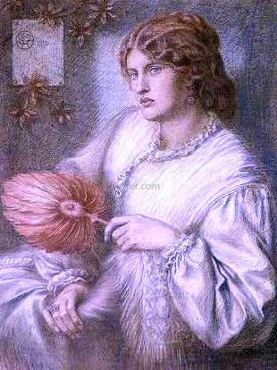  Dante Gabriel Rossetti Woman with a Fan - Hand Painted Oil Painting