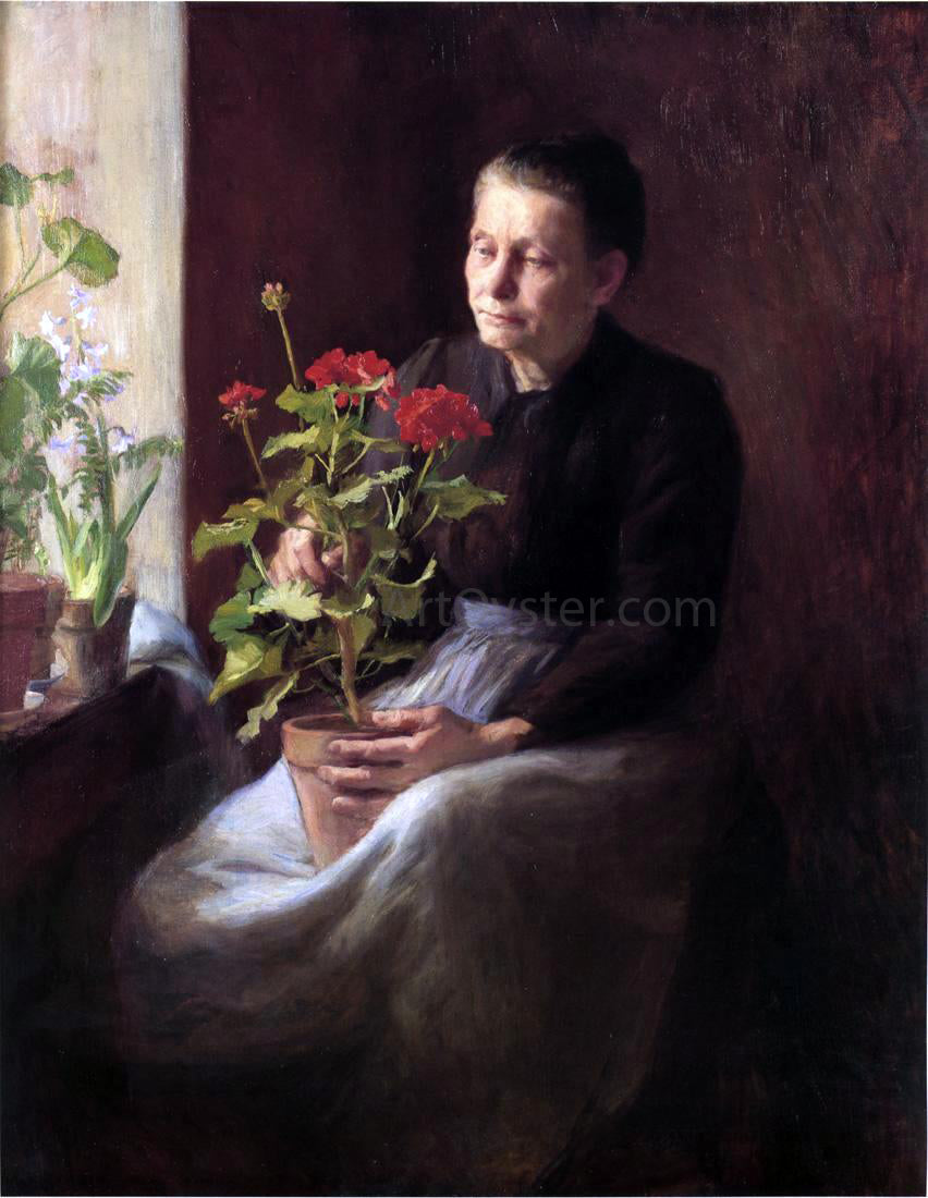  Caroline Lord Woman with a Geranium - Hand Painted Oil Painting