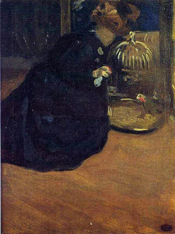  Mary Cassatt Woman with a Parakeet - Hand Painted Oil Painting