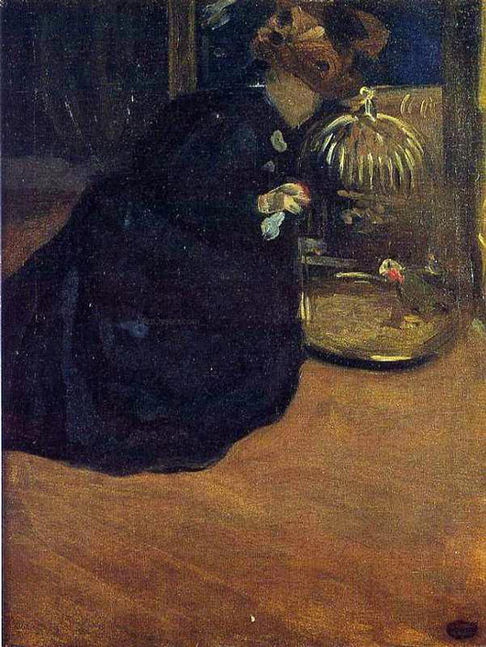  Mary Cassatt Woman with a Parakeet - Hand Painted Oil Painting