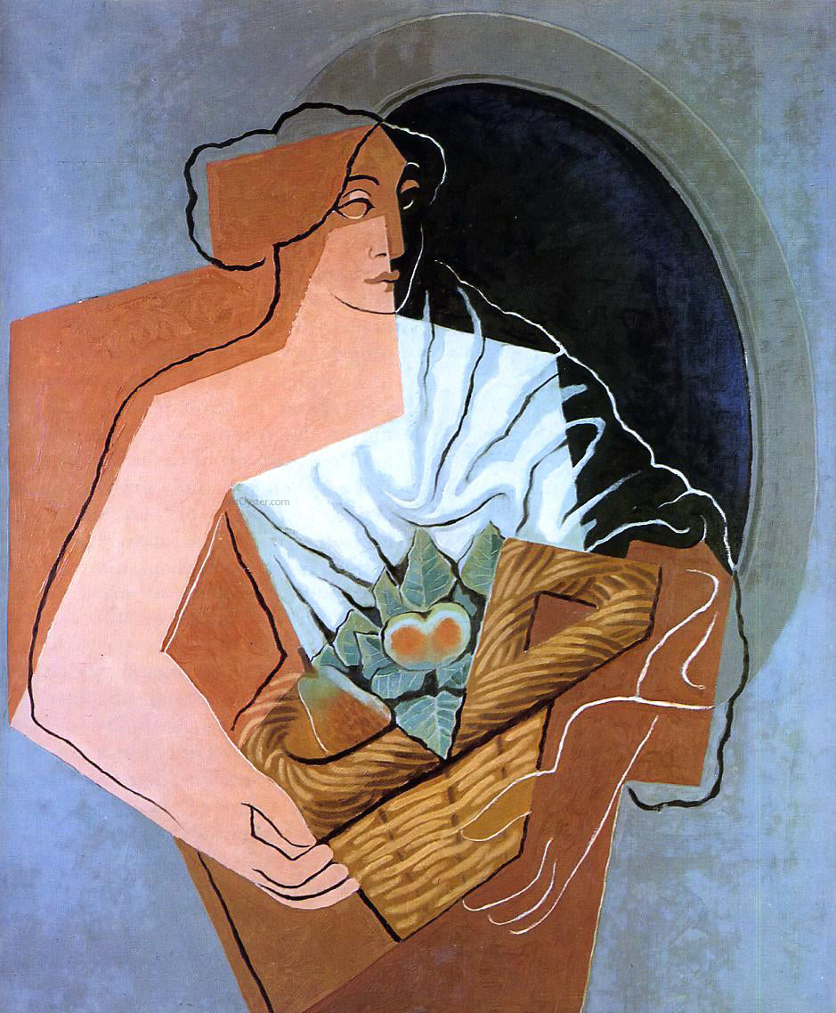  Juan Gris Woman With Basket - Hand Painted Oil Painting