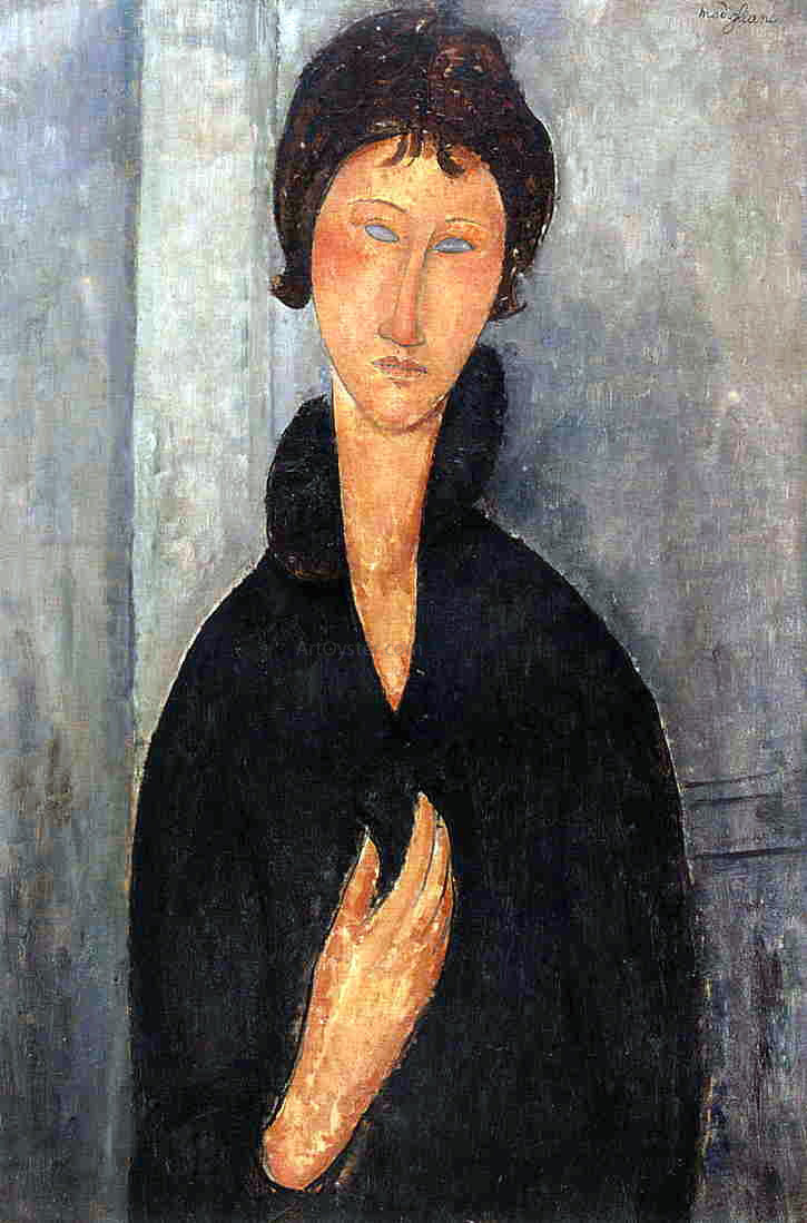  Amedeo Modigliani Woman with Blue Eyes - Hand Painted Oil Painting