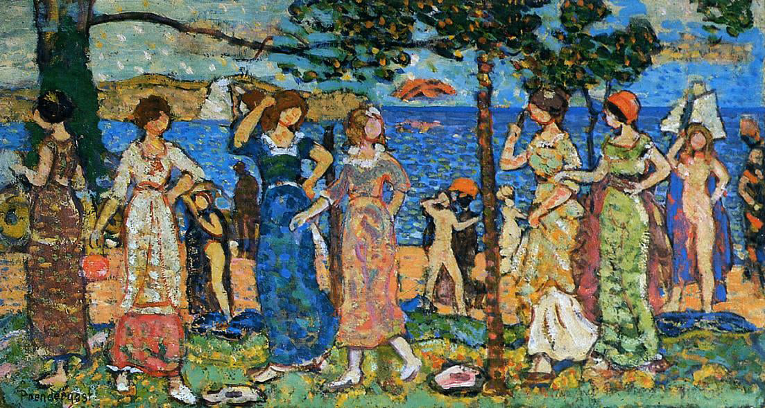  Maurice Prendergast Women at Seashore - Hand Painted Oil Painting