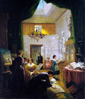  Louis Lang Women's Art Class - Hand Painted Oil Painting