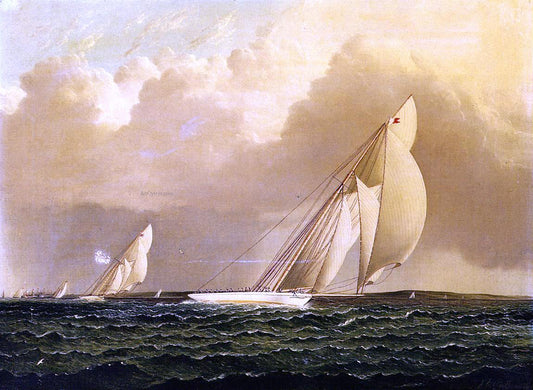  James E Buttersworth Yacht Race in New York Harbor - Hand Painted Oil Painting