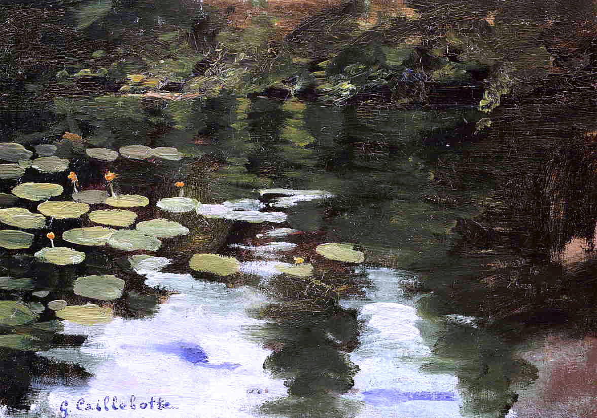  Gustave Caillebotte Yerres, on the Pond, Water Lilies - Hand Painted Oil Painting