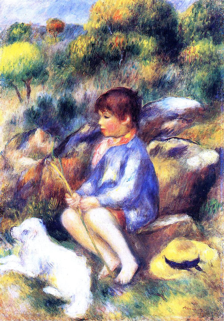  Pierre Auguste Renoir Young Boy by the River - Hand Painted Oil Painting