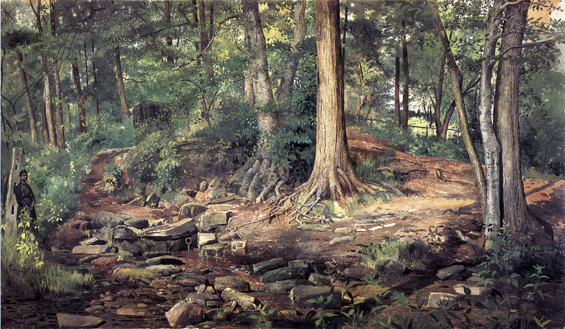  Charles Lewis Fussell Young Girl at Forest Spring - Hand Painted Oil Painting