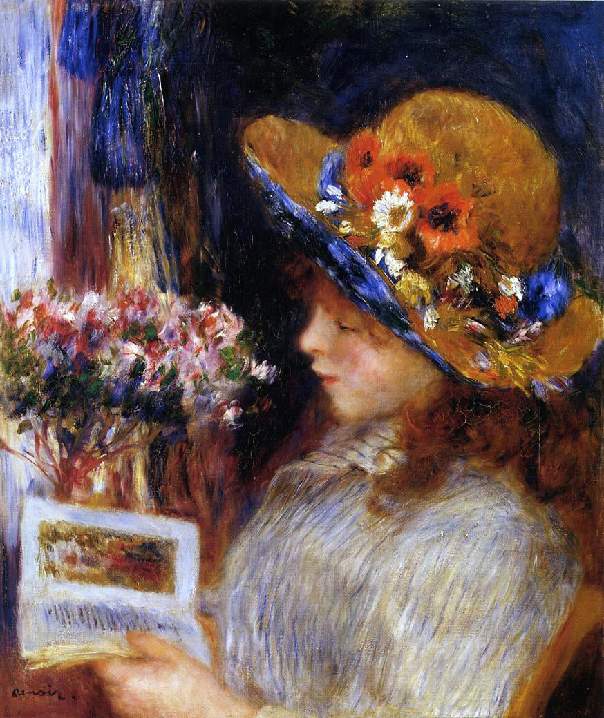  Pierre Auguste Renoir Young Girl Reading - Hand Painted Oil Painting