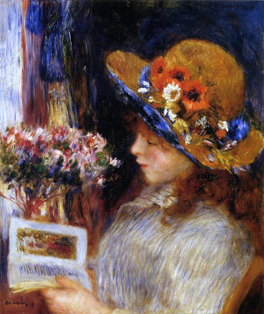  Pierre Auguste Renoir Young Girl Reading - Hand Painted Oil Painting