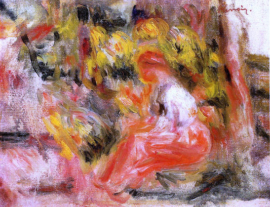 Pierre Auguste Renoir Young Girl Seated in a Garden - Hand Painted Oil Painting