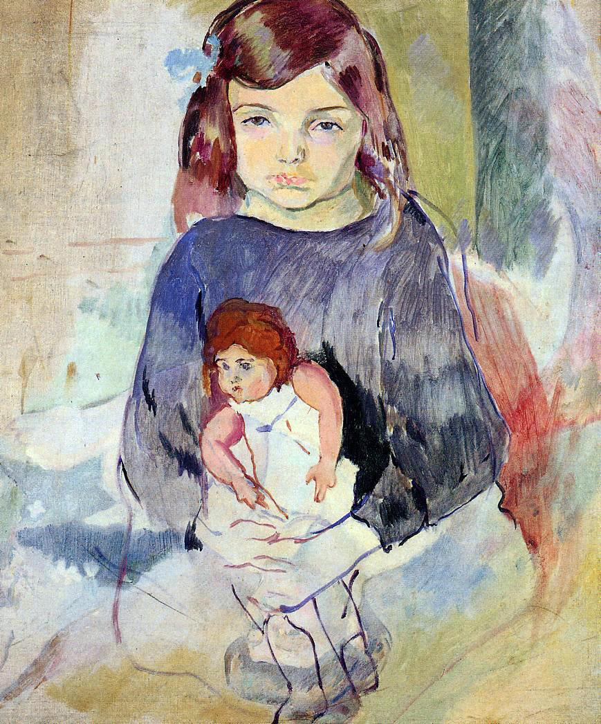  Jules Pascin A Young Girl with a Doll - Hand Painted Oil Painting