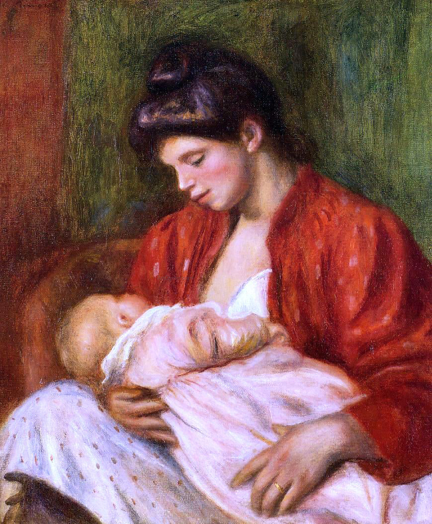  Pierre Auguste Renoir Young Mother - Hand Painted Oil Painting