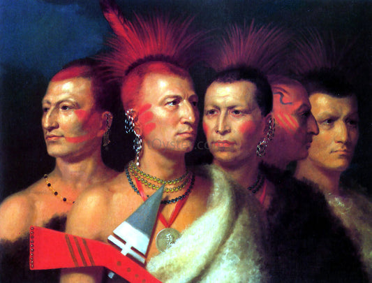  Charles Bird King A Young Omahaw, War Eagle, Little Missouri, and Pawnees - Hand Painted Oil Painting