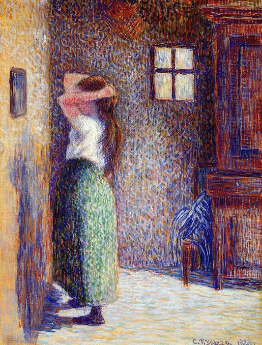  Camille Pissarro Young Peasant at Her Toilette - Hand Painted Oil Painting