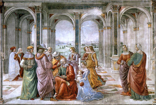  Domenico Ghirlandaio Zacharias Writes Down the Name of his Son - Hand Painted Oil Painting
